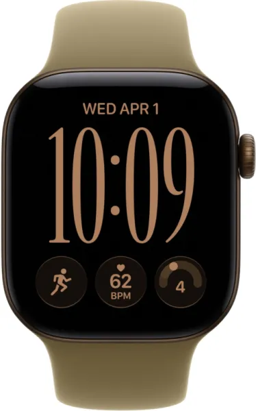 Apple Watch Series 12 46mm Aluminum Dark Bronze Case Olive Sport Band S/M