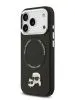 Lagerfeld для iPhone 17 Pro Max чехол PU NFT Karl & Choup heads Metal pin & Cam Hard Black (MagSafe)