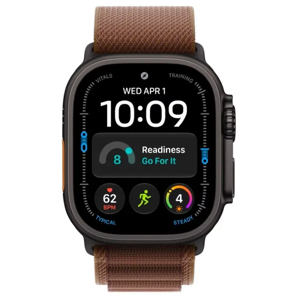 Apple Watch Series Ultra 4 49mm Black Titanium Case with Burgundy Alpine Loop S